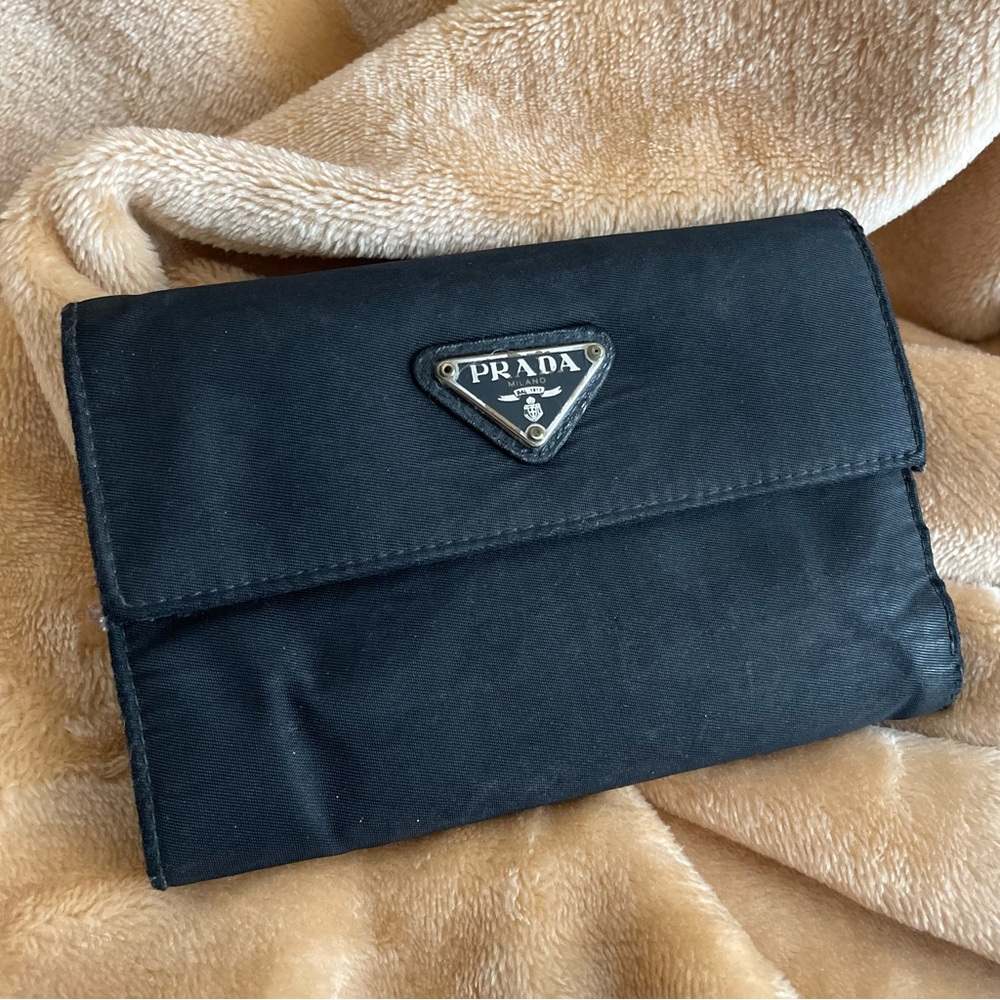 Prada nylon black wallet unisex